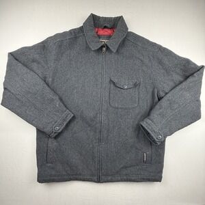 Abercrombie & Fitch Jacket Mens Large Gray Wool Blend Chore Coat Long Sleeve VTG